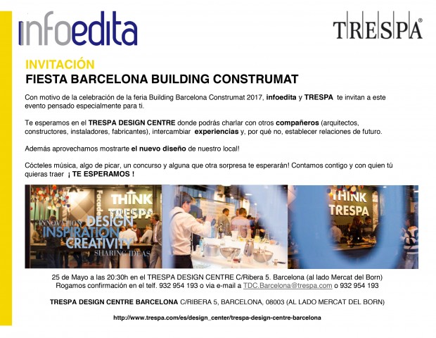 Fiesta Trespa en Construmat con la colaboración de Infoedita