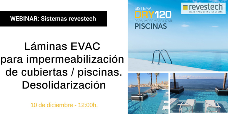 Sistemas Revestech, láminas EVAC para impermeabilización de cubiertas/piscinas. Desolidarización.
