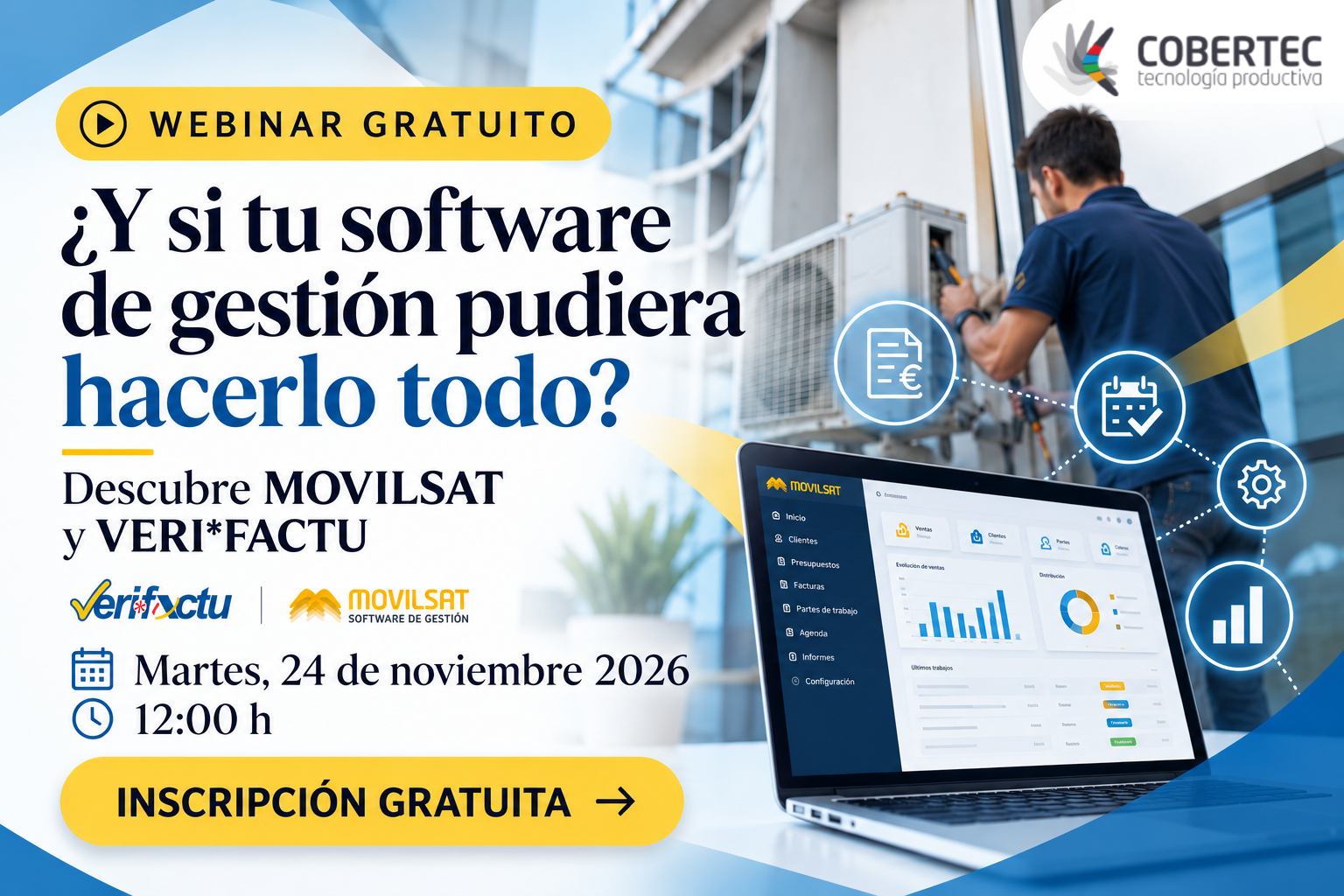 WEBINAR ONLINE: &iquest;Y si tu software de gesti&oacute;n pudiera hacerlo todo? Descubre MOVILSAT y VERI*FACTU