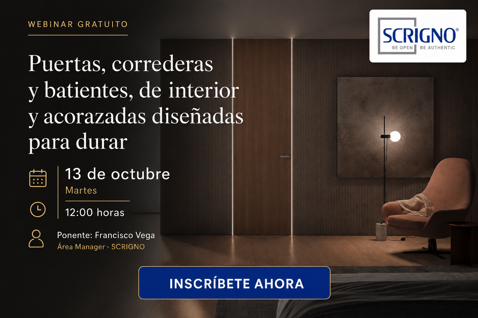 WEBINAR ONLINE: Puertas, correderas y batientes, de interior y acorazadas dise&ntilde;adas para durar