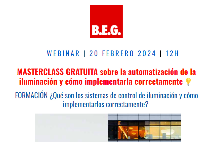 2024- MASTERCLASS GRATUITA sobre la automatización de la iluminación y cómo implementarla correctamente