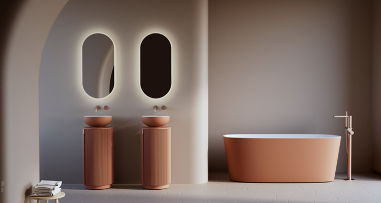 El color gana protagonismo en el diseño de baños contemporáneos