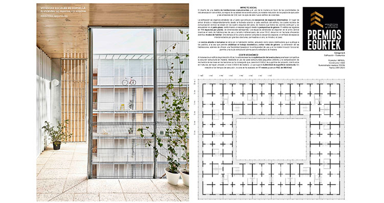 El proyecto Viviendas Sociales de Cornellà de Llobregat en Barcelona, de Marta Peris y José Manuel Toral, Premio Edificación Egurtek