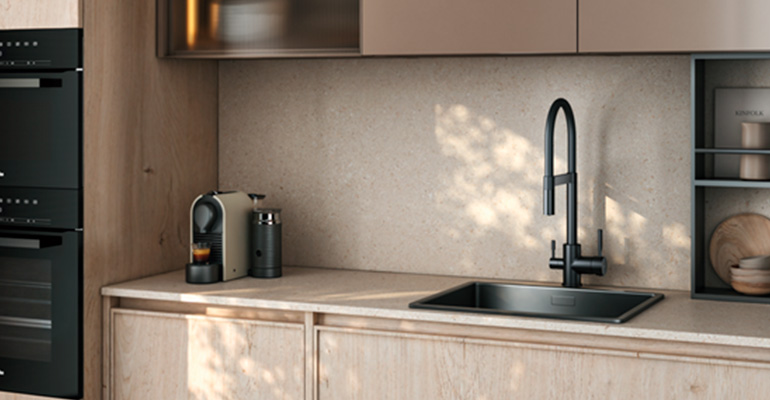 Grifo de cocina monomando de 3 vías