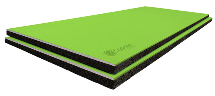 Placa con alta protección frente a la humedad y al fuego con un elevado aislamiento térmico y acústico