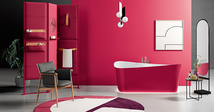 Bañeras de diseño italiano con acabados exteriores en hasta 18 colores