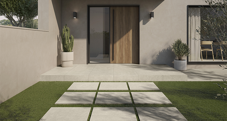Pavimento porcelánico de 20 mm para continuidad interior-exterior y altas exigencias técnicas