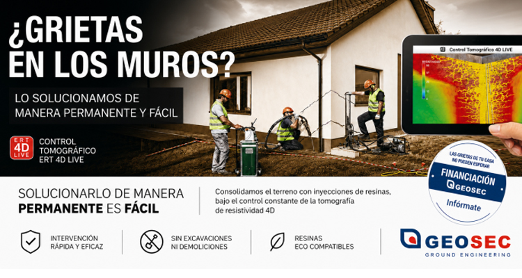 Geosec abordará la consolidación del terreno ante grietas y asentamientos en viviendas en un webinar gratuito