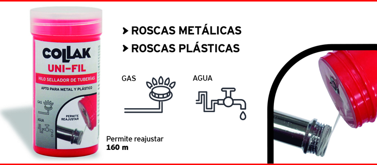 Nuevo hilo sellador para accesorios y tuberías roscadas