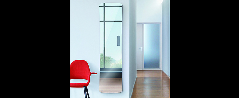 Radiador con superficie de cristal laminado