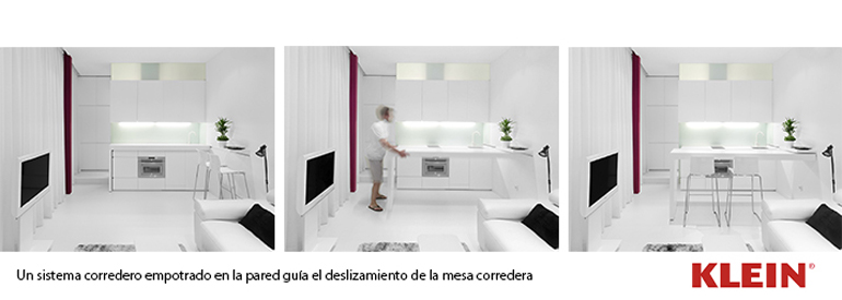 Klein forma parte del diseño de Iván Cotado de un apartamento que aprovecha cada espacio 