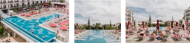 Una piscina al ritmo de los años 60 con mosaico de Onix en el Hard Rock Hotel Marbella